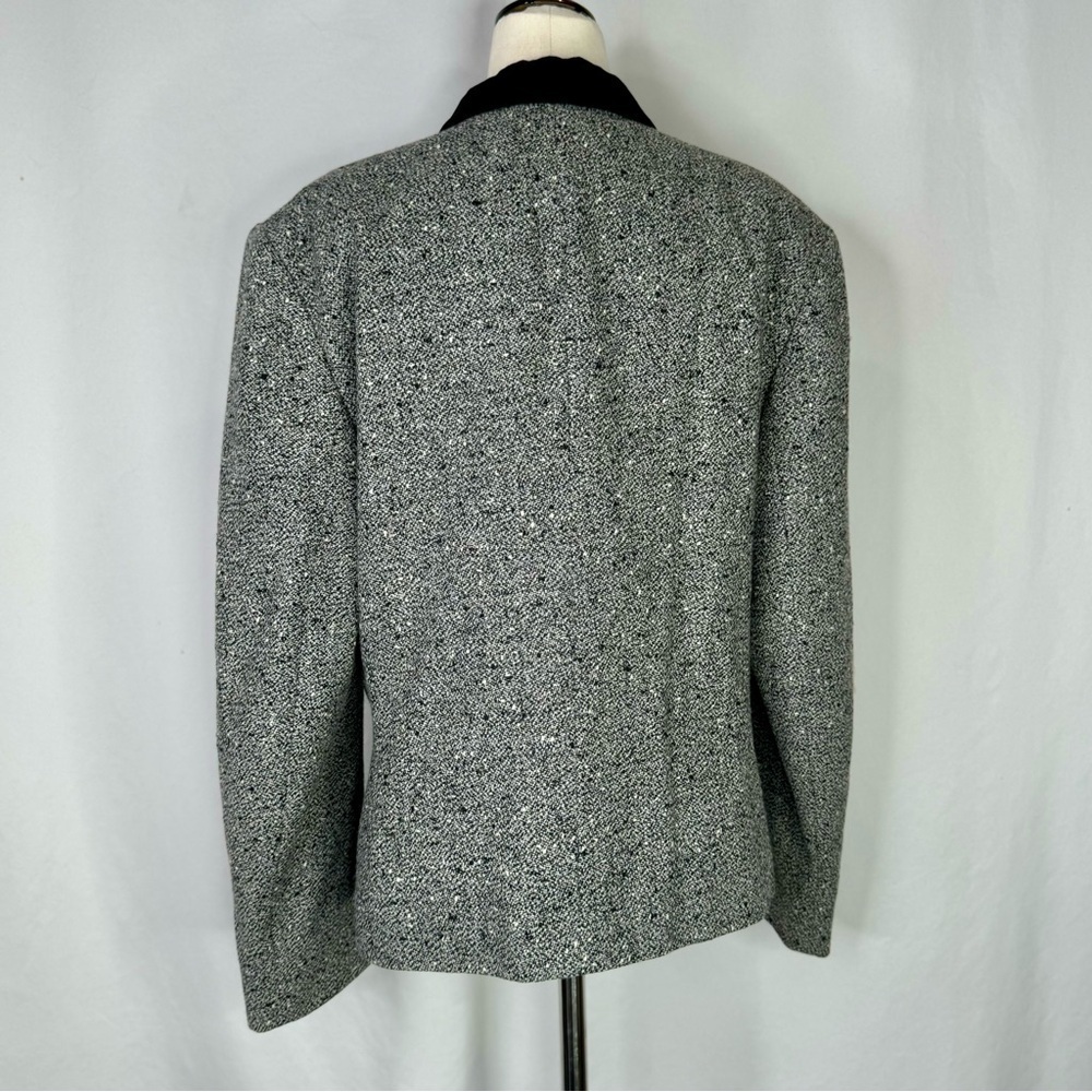 Vintage Pendleton jacket black white tweed wool blend made in USA velvet 12 - Picture 5 of 9